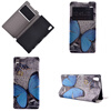Blue Butterfly Design Кожа PU откидной крышки Кошелек для карты памяти Чехол для Sony Xperia Z5 карты памяти