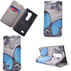 Blue Butterfly Design Кожа PU откидной крышки Кошелек для карты памяти Чехол для LG Leon карты памяти