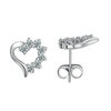 Yoursfs @ Love Heart Cubic Zirconia Розовое золото Цветные серьги с сердечком CZ Stone Модные украшения для женщин Серьги оптом