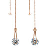 Yoursfs @ Dangle Earrings with Long Chain Австрия Хрустальный подарок для ювелирных изделий (18-каратное розовое золото)