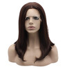 Iwona Synthetic Hair Lace Front Should Straight Dark Auburn Wig iwona synthetic hair lace front should straight light blue wig