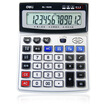Deli 1529 memory storage voice type calculator silver gray