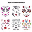 6pcsset Horror Face Eye Temporary Tattoo Stickers for Haunted House Halloween Party Masquerade Prank Makeup Decorations Props