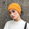 Warm wool hat for autumn&winter headwear ear-protecting hat fashionable bare ponytail open top knit hat