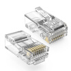 Tencia TC super five unshielded crystal head pin contact plated 18K gold RJ45 computer crystal head 8P8C network cable connector 100 box TC-P5100 Tencia TC super five unshielded crystal head pin contact plated 18K gold RJ45 computer crystal head 8P8C network cable connector 100 box TC-P5100