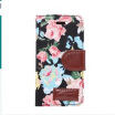 Para IPhone 5  5S Flower Cloth Phone Funda De Cuero Funda Para Teléfono Móvil Flower Black