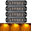 4 PCS Luces De Advertencia De Emergencia Para Vehículos Camiones Advertencia De Advertencia De Baliza De Emergencia Flash Luz Estroboscópica 6 LED Mon