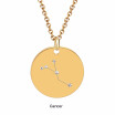 Fashion Constellation Necklace Stainless steel zodiac round disc necklace