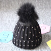 Newborn Baby Boys Girls Winter Warm Double Fur Pom Bobble Knit Beanie Hats Cap