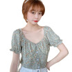 Nueva Coreana Elegante Estampado Floral Blusa De Mujer Vintage Linterna Mangas Dulces Damas Camisas Alta Calidad Casual Mujer Tops Modis