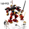 Samurai Creativo Transformado Ninja Machine Armor 168pcs Iluminación Compatible Lego Boys Ensamblar Juguetes De Bloques De Construcción