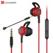 Lanston G100X Gaming Headphones In-Ear E-sports Subwoofer HD Dual-Made Computer Mobile Phones Wired Tuning Listening Sounds Groups Open Black Eating Chicken Ears Red