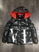 Alphabet printed bright face down jacket 2018 winter coat new light skin bread suit with cap light PU coat