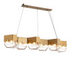 HL487763 Luxury Titanium LED Chandelier in Gold Finish 6 Light Linear Hanging Light with Clear Glass Shade