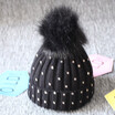 Newborn Baby Boys Girls Winter Warm Double Fur Pom Bobble Knit Beanie Hats Cap
