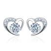 Heart Stud Earrings for Women Anniversary Lovers Xmas Gift Cubic Zirconia Classic Simple Fashion Jewelry WHE235