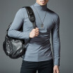 Mens Long-Sleeved Tops Slim Trendy Simple Shirts Warm High Collar Bottoming T-Shirts