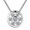 Round Pendant Necklaces For Women Cubic Zirconia Fashion Jewelry Anniversary Gift White Purple Ladies Short Chain G13