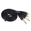 10ft Dual RCA Male Jack to Dual 635mm 14" TS Male Plug Stereo Audio Cable Cord Wire for Mixer AV Amplifier