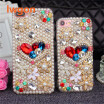 Caso De La Contraportada De Bling Flower Pearl Rhinestone Crystal Diamond Soft Para Huawei Mate 9