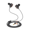 JIES X7 Dual Driver Headset In-ear Earphone Wired Stereo Sound Headphone Hands-free Call W Mic Black