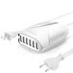 Estación de carga de 6 puertos con cargador de pared USB y cargador de escritorio con tecnología inteligente IC para teléfono inteligente