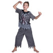 Unisex Child Halloween Skeleton Zombie Costumes Shirt Pants Kit Masquerade Cosplay Party Props--S Size for 3-4 Years Old Kids