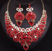 new nice luxury fashion exaggerated crystal flashing diamond necklace earrings set dress party bride female accessories