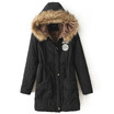 Winter large fur collar thick lambskin drawstring tooling large size cotton jacket long coat cotton coat