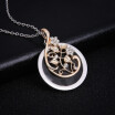 Fashion Magnifying Glass Exquisite Flower Vine Leaves Pendant Crystal Long Necklace for Women