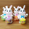 Funny Cute 1pcs Kid Girls Rabbit Drumming Toy Clockwork Wind-Up Developmental Toy Gift Cartton Rabbit Drumming Toy