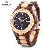 BEWELL ZS - W023A Reloj De Cuarzo Con Brazalete De Madera Para Hombre Con Reloj Con Calendario De Pantalla