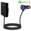 4 Port USB Car Charger For FrontBack Seat PassengersQuick Charge 30Smart IC Technology