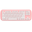 Mofii Candy Plus Wireless Bluetooth Dual Mode Keyboard Round Chocolate Button Office Home Apple Notebook Desktop Computer White Pink
