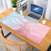Ling charm small fresh mouse pad large leather mouse pad slip waterproof esports game office computer desk pad cartoon cute writing desk mat 9042CM pink blue feather