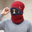 Woollen hat for men winter fleece thickened wool knitted warm top hat for cycling windproof bib cap