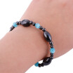 Nature Magnetic Therapy Black Stone Blue Cat Eye Beaded Bracelet Handmade Health Care Weight Loss Bracelet