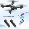 VISUO XS809S 20MP wide angle camera two battery Wide Angle Camera Wifi FPV Foldable Drone One Key Return Altitude Hold G-sensor Q