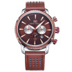 Bofute Male Watches Business Watch Fashion Three Eyes Six Needles Calendar Waterproof Genuine Leather Watchband 0010g