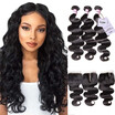 Unice Hair Icenu Series Brazilian Hair Body Wave 3 Bundles With Closure Human Hair