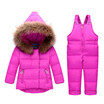 Winter Children Clothing Sets Jumpsuit Snow Jacketsbib Pant 2pcs Set Baby Boy Girls Duck Down Coats Jacket With Fur Hood