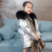 Winter girls jacket autumn baby girl jacket natural fox fur collar girl jacket baby girl winter clothes down jackets for girl