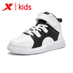 Special step childrens shoes childrens cotton shoes boys 2018 new winter plus velvet thick high-top sneakers in the big childrens warm cotton shoes 682415379089 white black cotton shoes 35