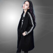 The new cashmere coat women of 2018 fall show thin black medium long woolen coat womens windbreaker