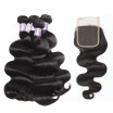 Brazilian Remy Human Hair Weave Body Wave Hair 4pcs Bundles with Closure Unprocessed Virgin Cheap Extensions