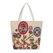 Muliti Pocket New Women Canvas Handbag Animal Floral Embroidery Jacquard Shoulder Bag Large Capacity Casual Shopping Bag Tote Wall