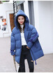 2018 Korean version of students with cap&bread clothing winter chic loose thickened in bf long down jacke