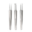 3pcs Acne Clip Facial Pimple Comedone Nippers Curved Straight Blackhead Tweezer Set Stainless Steel Blemish Tools