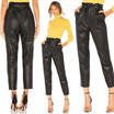 SUNSIOM Womens High Waist Paperbag PU Leather Trousers Ladies Party Cigaratte Pants SUNSIOM Womens High Waist Paperbag PU Leather Trousers Ladies Party Cigaratte Pants