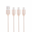 Lightning IPhone Cable 3Pack 3x 1M Nylon Trenzado Syncing Y Cable De Carga Para IPhone IPad IPod - Tyrant Gold